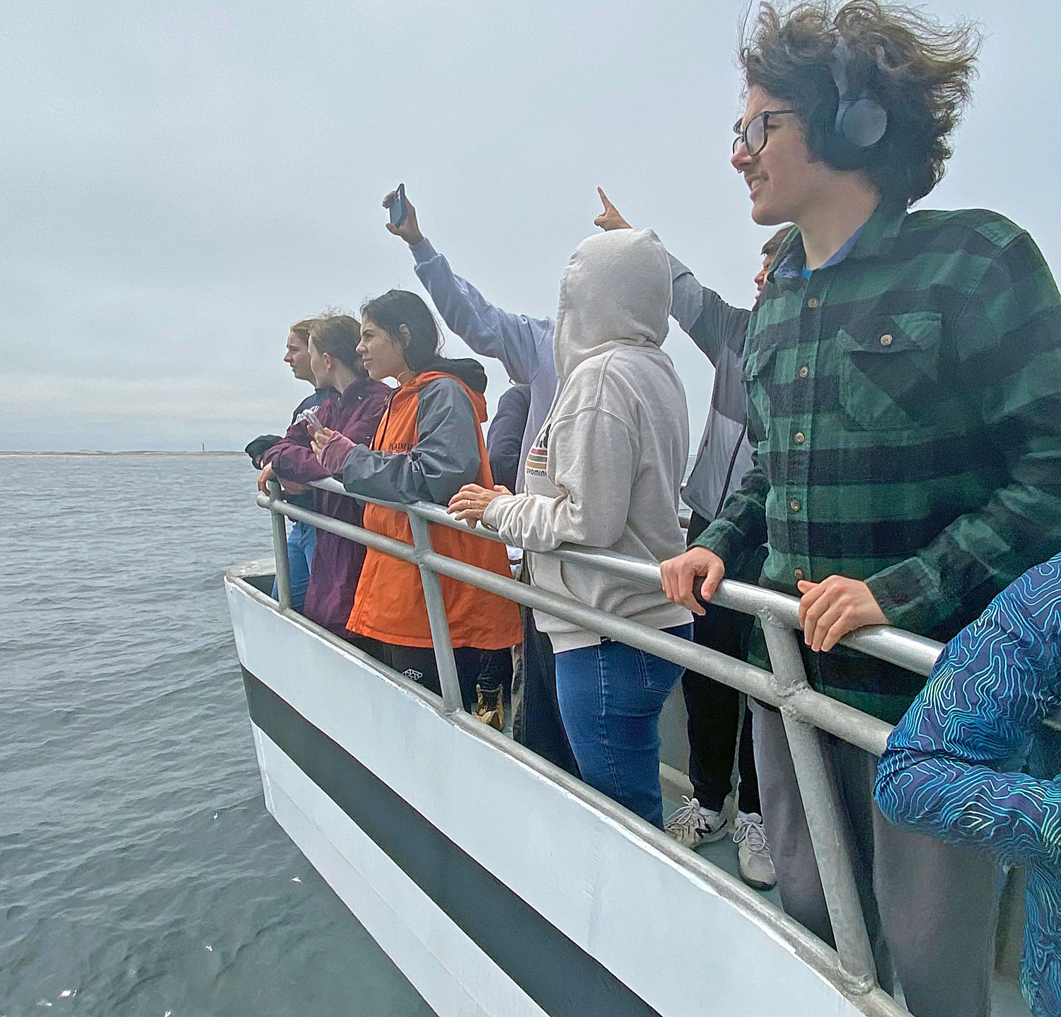 Students whale watching